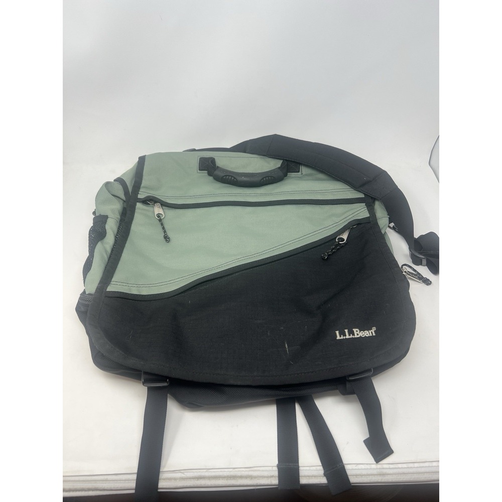 LL Bean Messenger Bag Backpack Carry On Computer Green Convertible